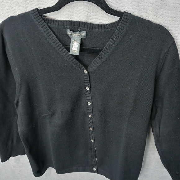 Banana Republic women's black long sleeve button f - Picture 2 of 10